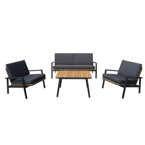 SenS-Line: Loungeset Dexter Acacia Hardhout  - Zwart