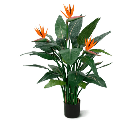 DesignPlants: Strelitzia Kunstplant Deluxe 115 cm - Oranje